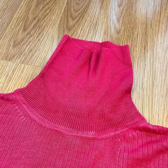 Pink Ribbed Knit Turtleneck Sweater from Italy - M - Picture 13 of 15